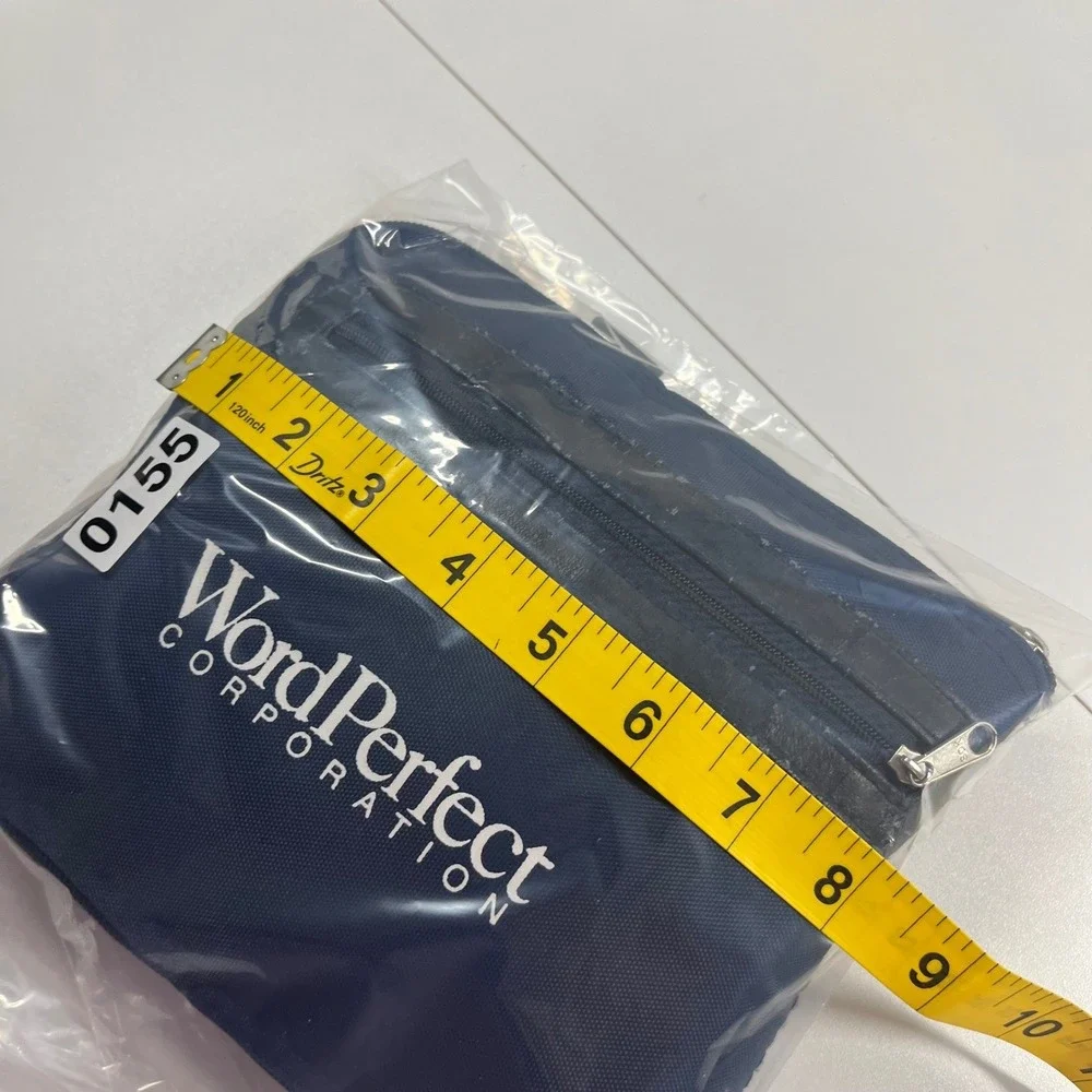 WordPerfect Corporation Travel Bag Navy Blue Foldable Pouch Vintage Tech Promo